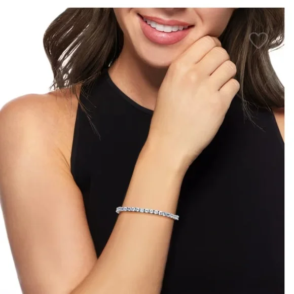 Ross-Simons Sterling Silver and Sky Blue Topaz Tennis Bracelet - Picture 3 of 3